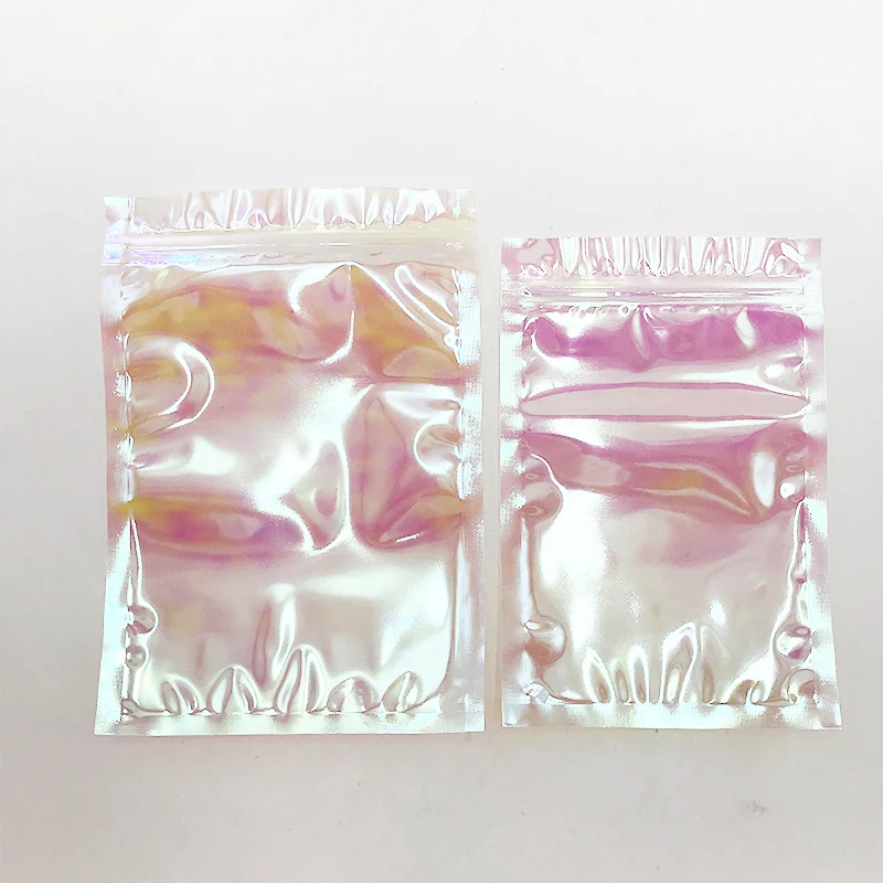 

Wholesale empty laser packaging bags for strip mink eyelashes custom private label bag