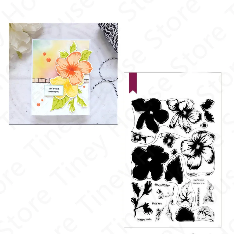 

New Arrival Flowers Leaves Pattern Metal Cutting Dies and Clear Stamps Stencils For Decoration Making Greeting Card Scrapbooking