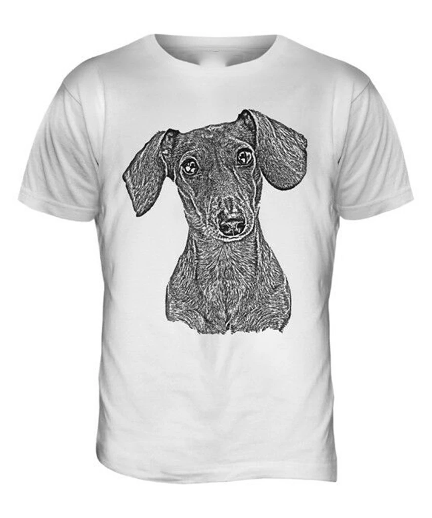 Dachshund эскиз Мужская футболка с принтом Топ отличный подарок для собаки любовника