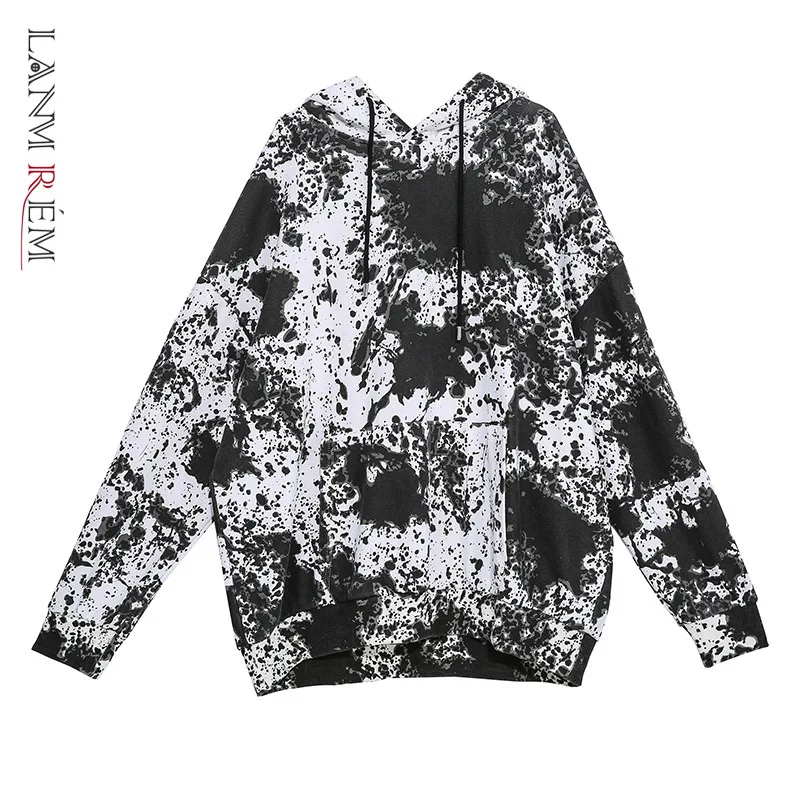 LANMREM can shipTide 2020 весенние новые кофта с капюшоном Толстовка Топы больших размеров