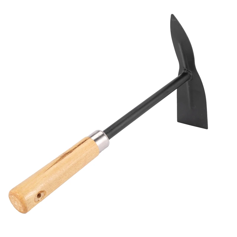 

Wooden Handle Metal Hand Garden Tool Digging Hoe,black