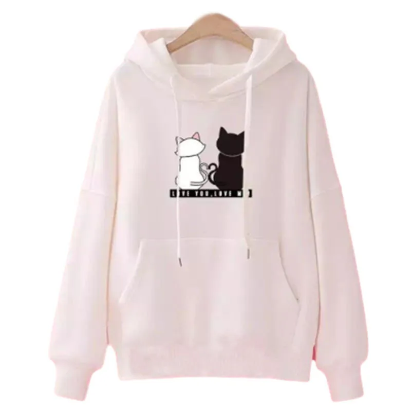 

Women Sweatshirt Streetwear Hoodies Autumn Long Sleeve Hoodies Harajuku Hoodie Cute Cat Print Sweatshirt Women Sudadera Mujer