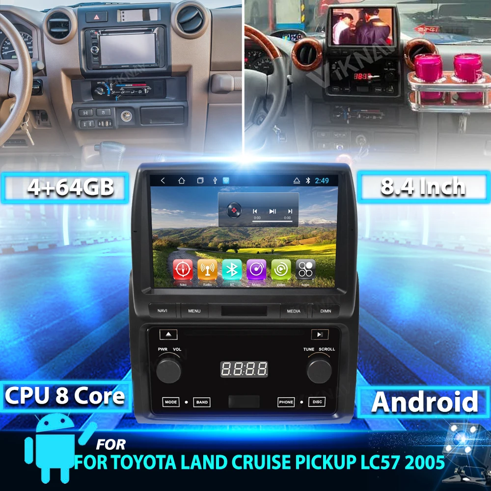 

Автомобильный радиоприемник на Android 8,4 для Toyota Land Cruiser pickup LC57 2005 Автомобильный видео HD сенсорный экран DVD мультимедийный стерео плеер