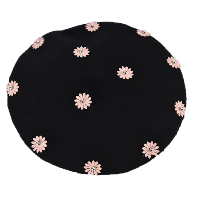 1 шт. элегантный винтажный шерстяной перламутровый берет шапка для женщин