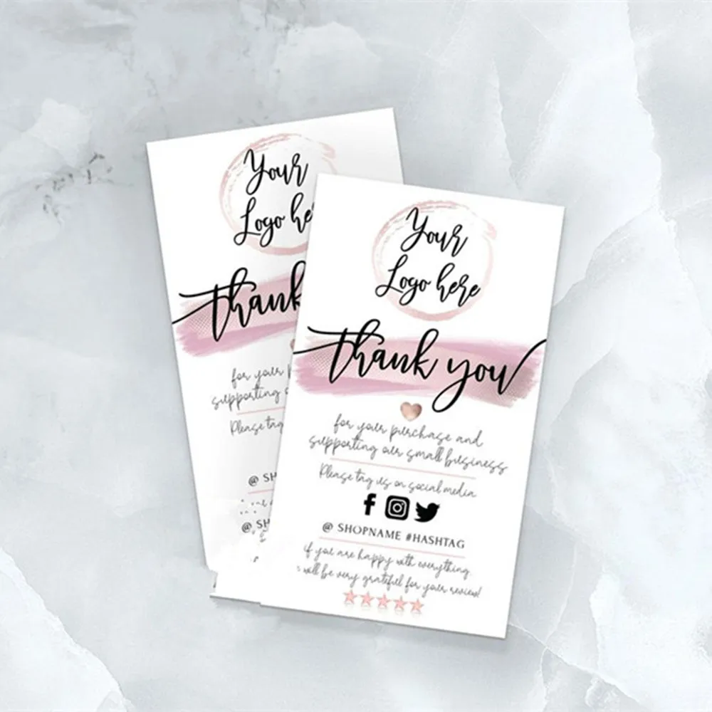 

Personalize ADD YOUR LOGO ,Printable Small Business Insert card ,Rose Gold Shop Packaging Card ,Custom Text Social Media Card