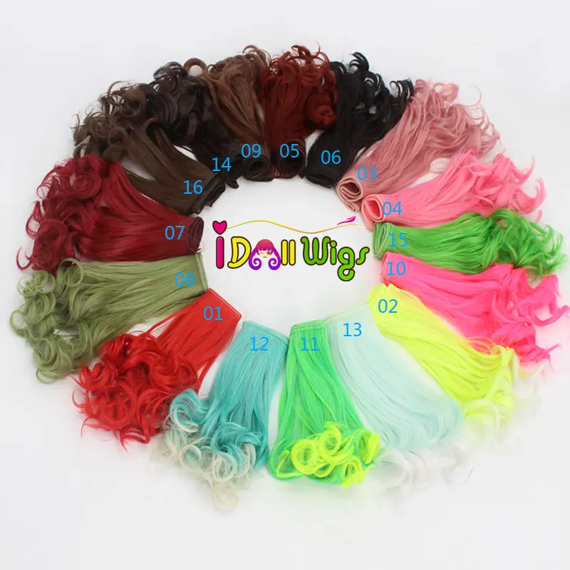 1 шт. 25*100 см волнистые кудрявые синтетические волосы вьющиеся яркие цвета красный