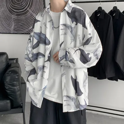 

Рубашка han Мужская свободная в стиле хип-хоп, модные брендовые рубашки, модная универсальная одежда, красивые куртки