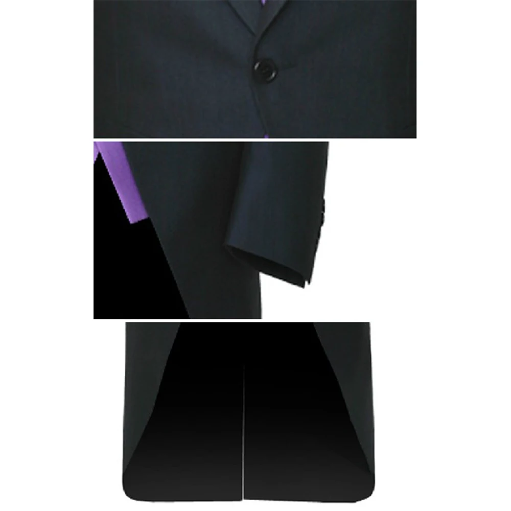 Специально изготовленный на заказ темно-синий задний плащ с фиолетовым жилетом