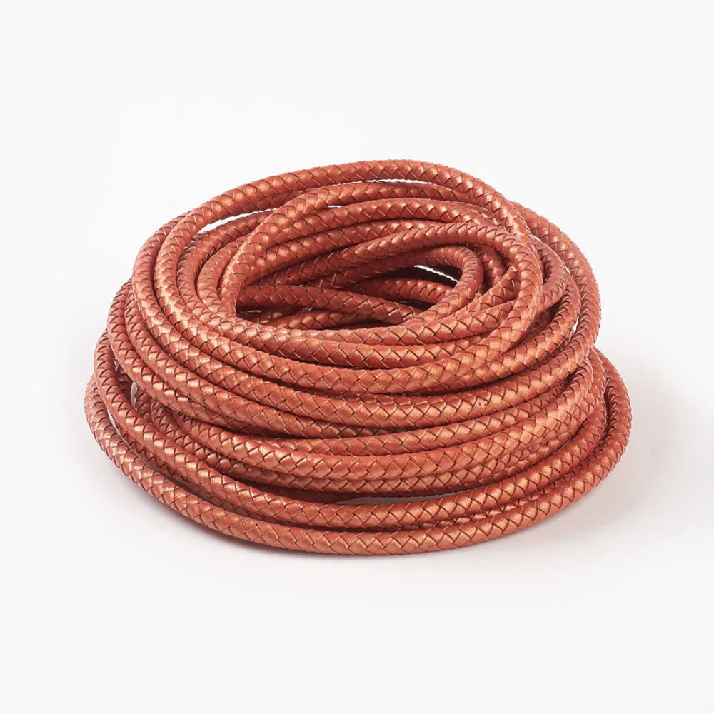 1 Bundle Round Braided Leather Jewelry Cords 4/5/6/8mm For Jewelry DIY Making Bracelet Necklace Material Accessories