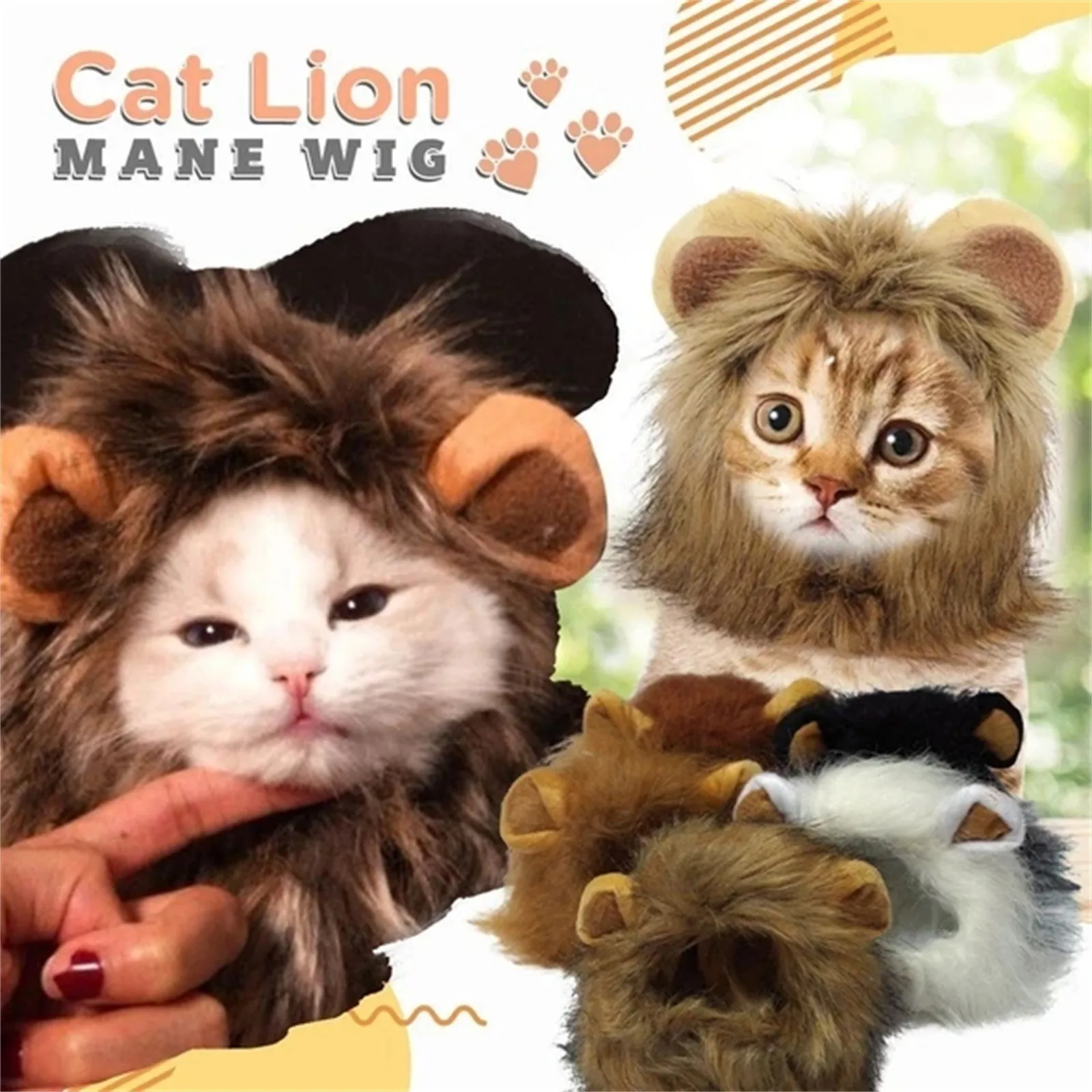 Забавные маленькие Искусственные парики для кошек и собак одежда Хэллоуина