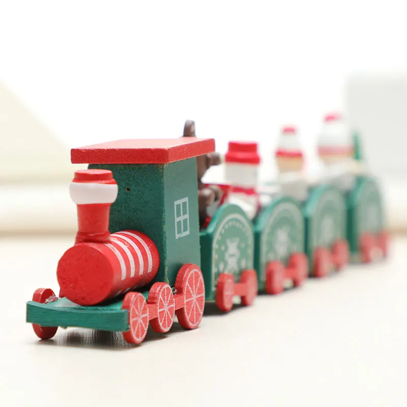 Рождественское деревянное украшение в виде поезда милое подарок Санта-Клаусу