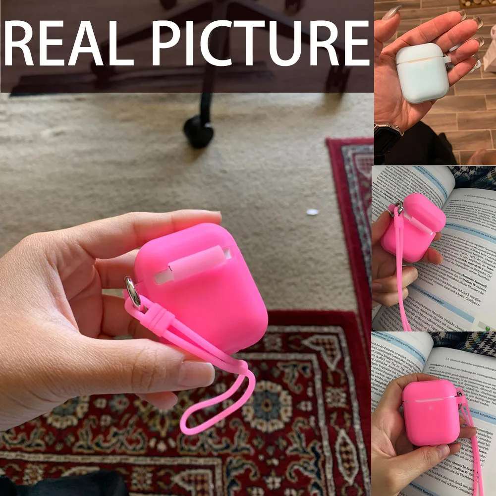 Силиконовый защитный чехол для Apple Airpods светящийся в темноте светящийся противоударный защитный чехол для гарнитура для Airpods Box