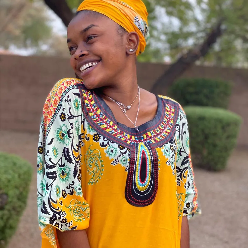 

ELIJOIN African Women's Super Long Dress In 2021 Arab Women's Middle East Robes Loose Size African Women's Dress