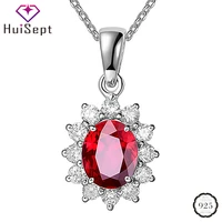 huisept necklace silver 925 jewelry with zircon gemstone pendant ornaments for women wedding bridal promise party gift wholesale