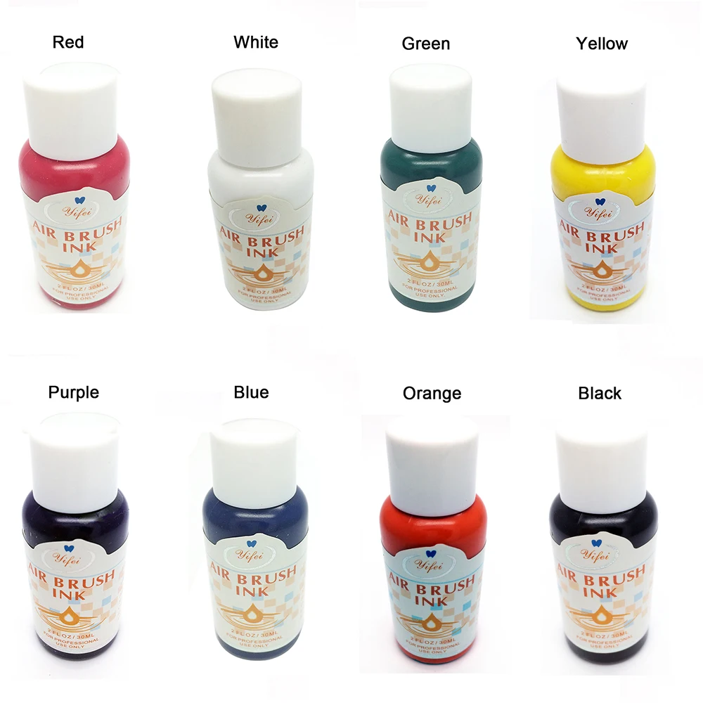 

3 Colors Ink For Airbrush Nail Art Basic Color Pigment sets Air brush Accessories Pigments for Nail Stencils Painting