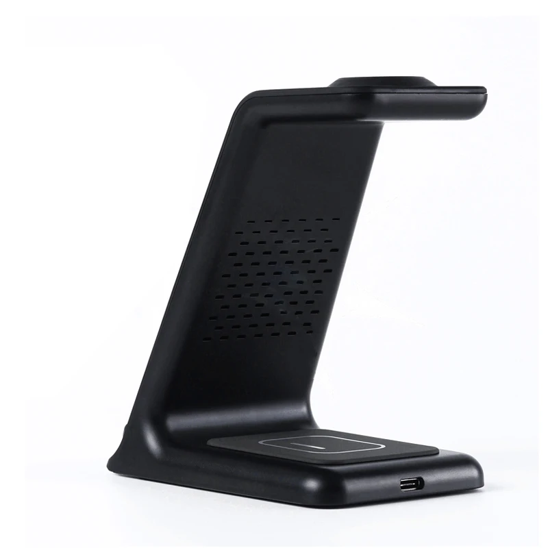 LPXZLY Qi 3 en 1 soporte de cargador sin cables para iPhone13 12/XR/Xs/AirPods3/iWatch5 carga r&aacute;pida de cables para SamsungS20/S10/Watch/Buds-4