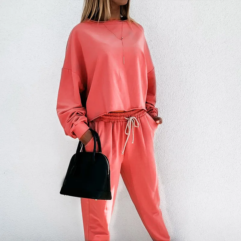 Весенний женский спортивный костюм комплект из двух предметов свитшот с длинным