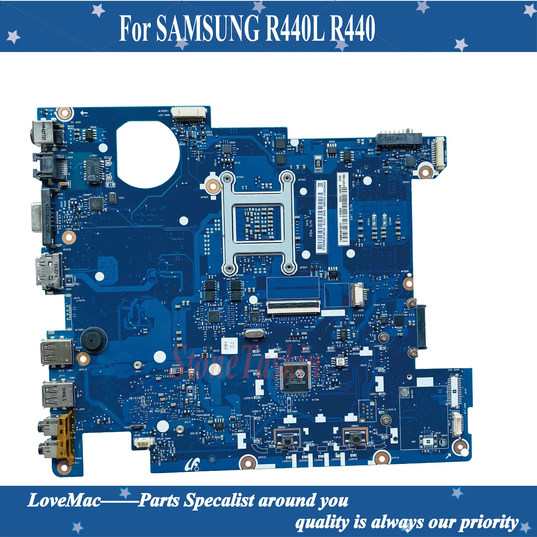Высокое качество BA92-06876B материнская плата для ноутбука SAMSUNG R440L R440 BA41-01231A DDR3 PGA-989