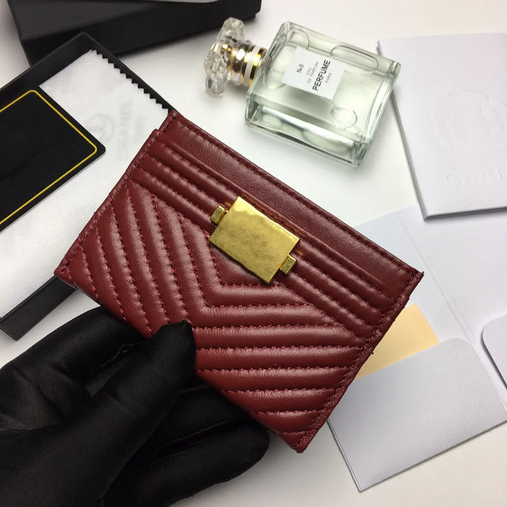 

High Quality Designer Luxury Brand Woman Wallet Card Holder Bag Ladies Men's Business Card Holder Small Wallet Free Shipping