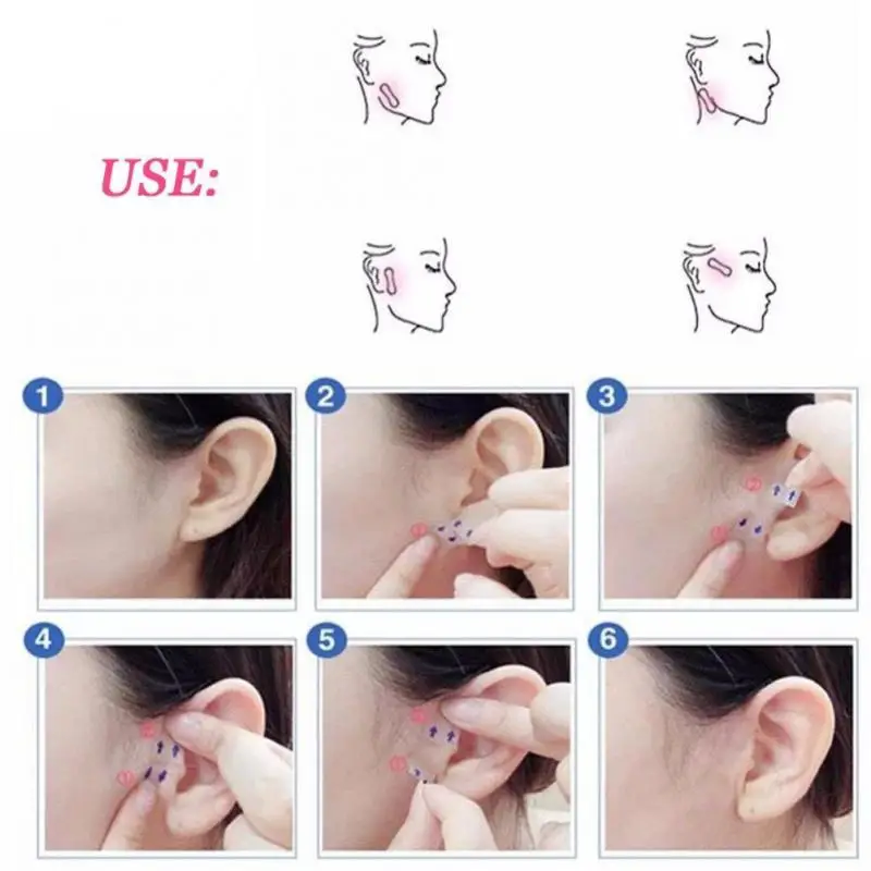 40 шт. тонкие наклейки для лица линия морщин невидимая провисающая кожа Невидимая