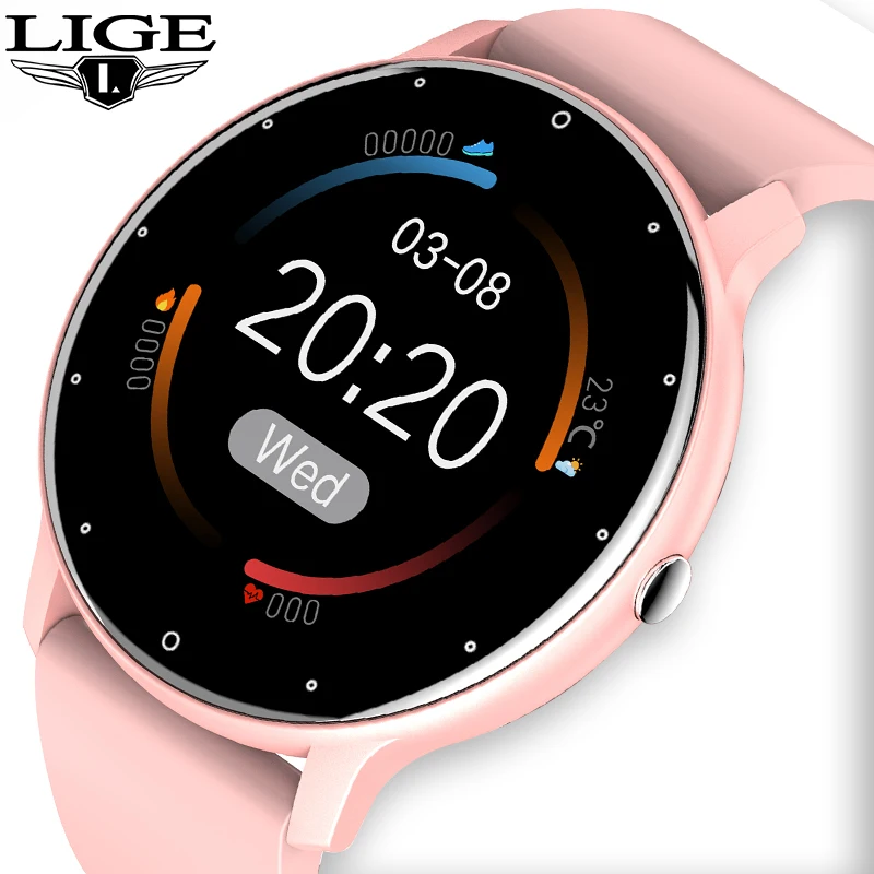

LIGE 2021 Новые смарт часы напоминание спортивные Смарт-часы для мужчин женщин Ночная монитор сердечного ритма Водонепроницаемый часы для IOS ...