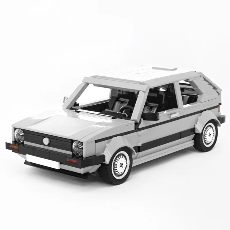 Конструктор MOC с изображением знаменитого автомобиля Volkswagen Golf MK1 сборка города