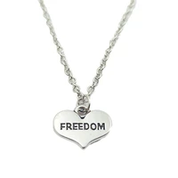freedom heart simple charm creative chain necklace women pendants fashion jewelry accessory friend gifts