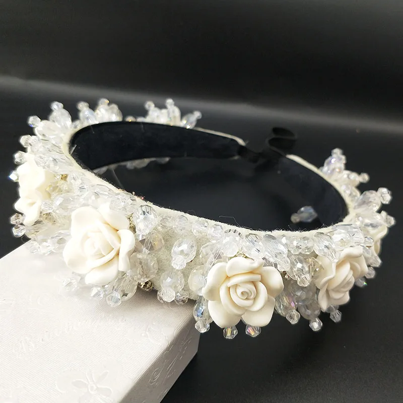 Женский свадебный головной убор с кристаллами и жемчугом цветок из смолы/кубик