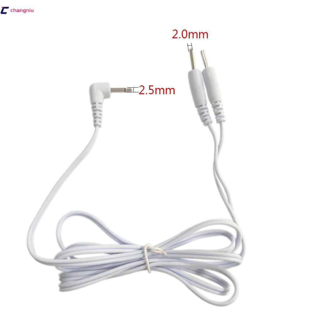 

1000pcs/lot DC 2.5MM 2 in 1 Head electrode wires /cable for digital device and TENS EMSmachine free shipping