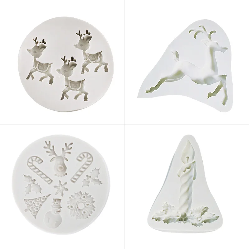 Силиконовая форма для рождественской елки оленя помадки торта шоколадного