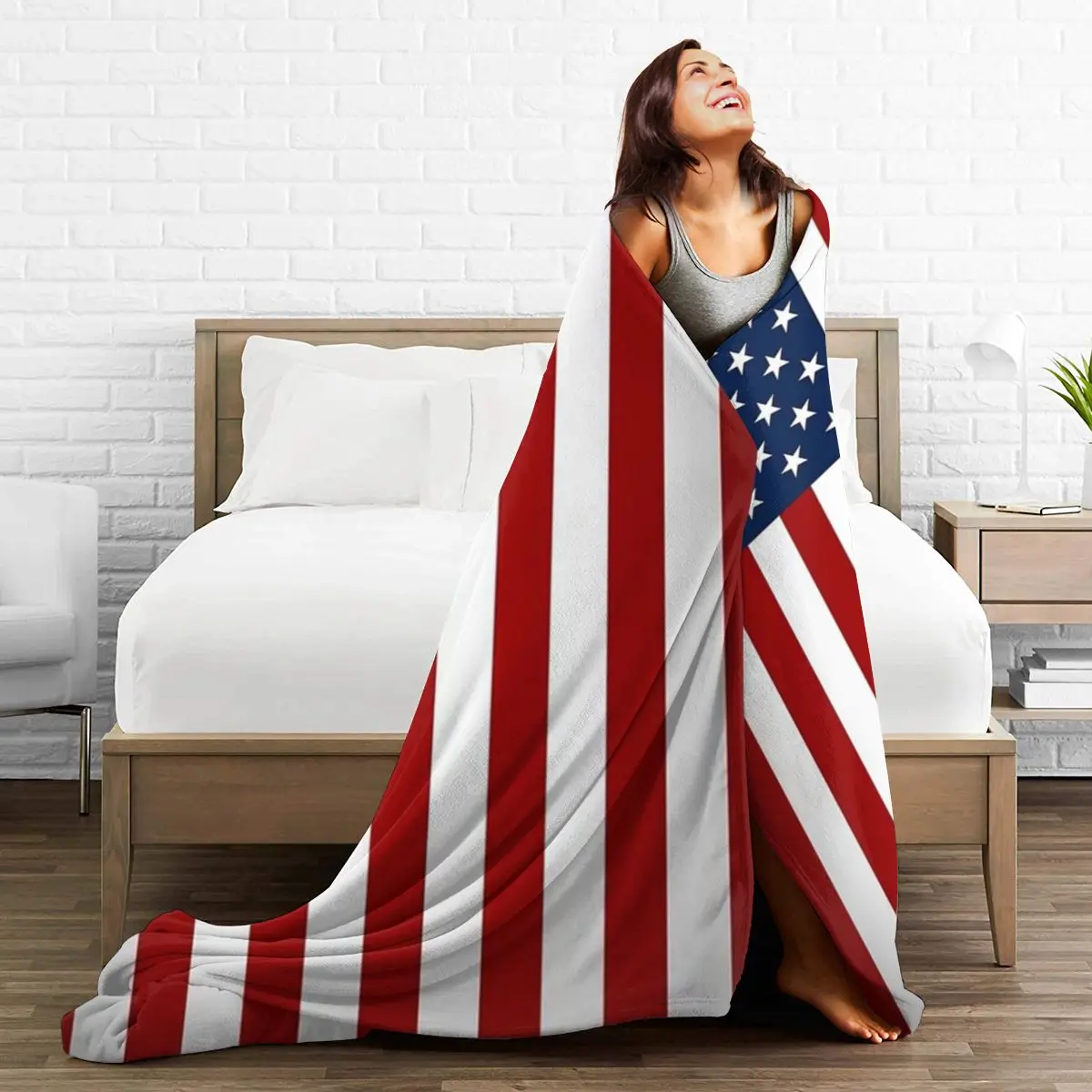 

The national flag flannel Family Blanket Cartoon Microfiber Plush Sherpa Throw Blanket on Bed Sofa Bedding