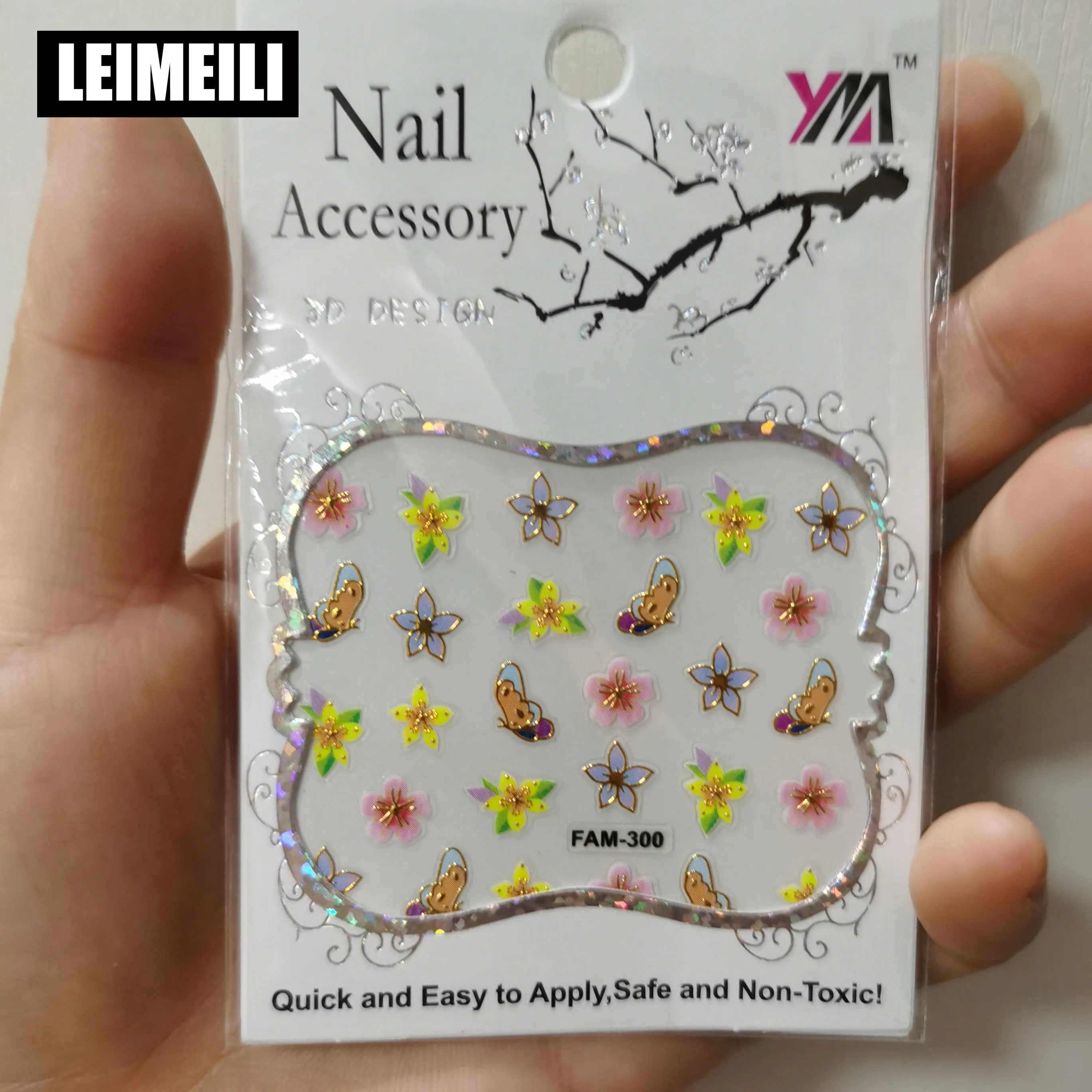 

30pcs metal brand nail stickers