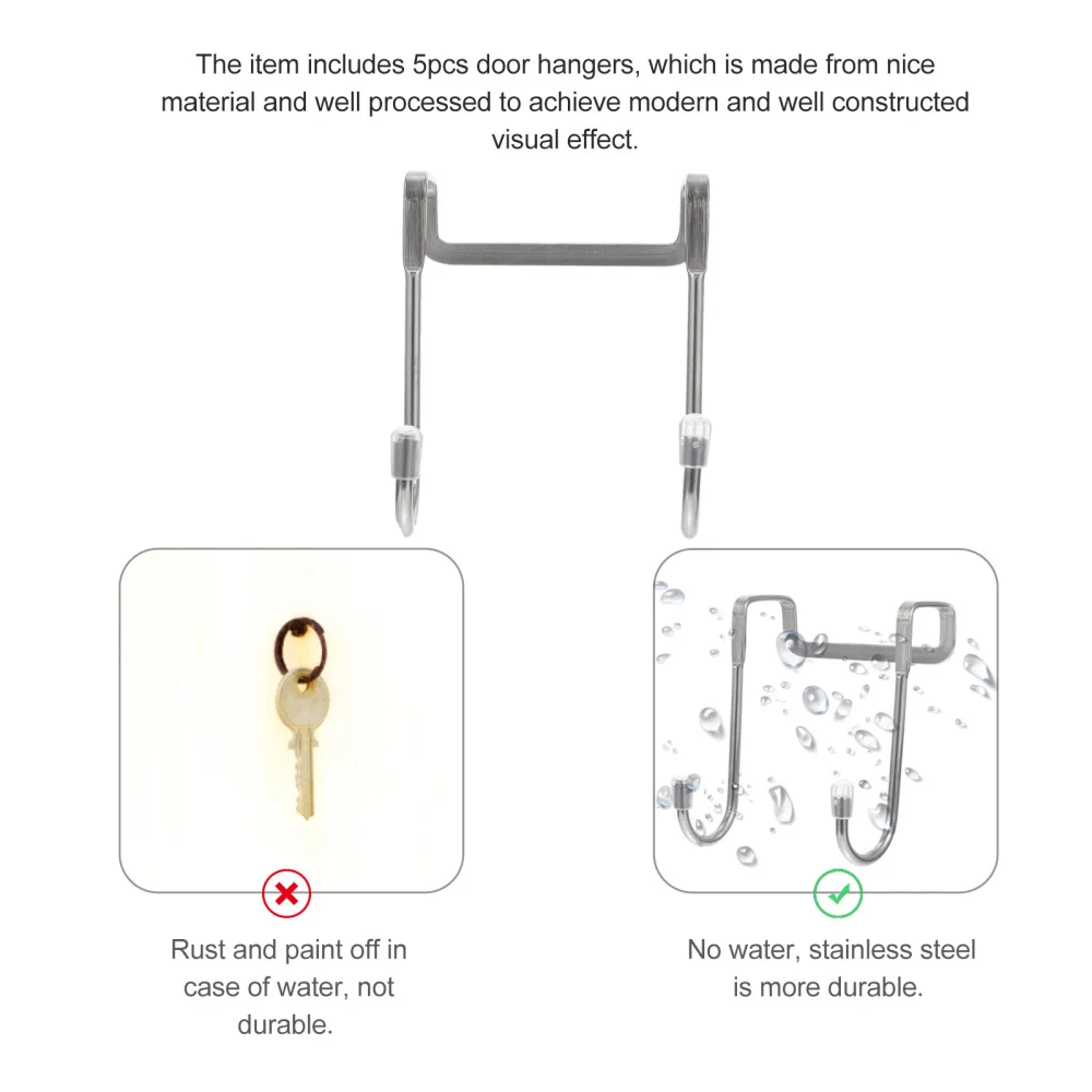 

5pcs Multifunctional Hook Hat Hooks Door Hanger Hook Overcoat Hanging Rack