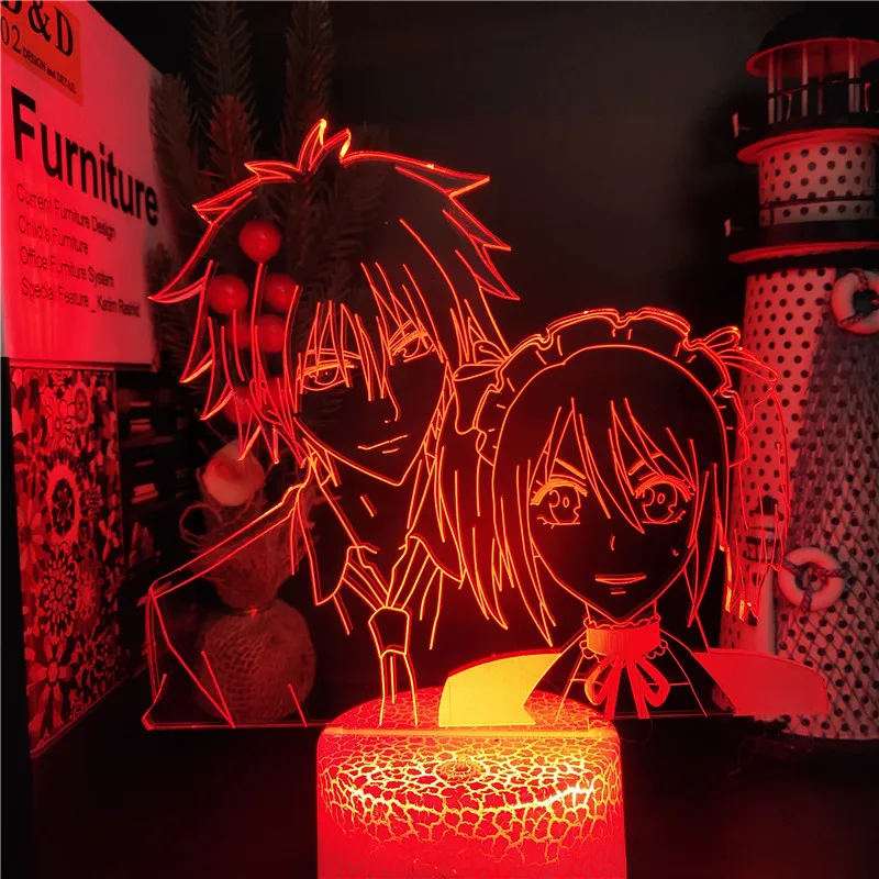 Акриловая 3d лампа Maid Sama Usui и Misaki светодиодная иллюзия светильник с USB сенсорным