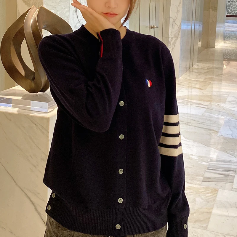 hot sale long sleeve autumn winter o neck women cashmere cardigan tb style brand new women cashmere sweater cardigan free global shipping