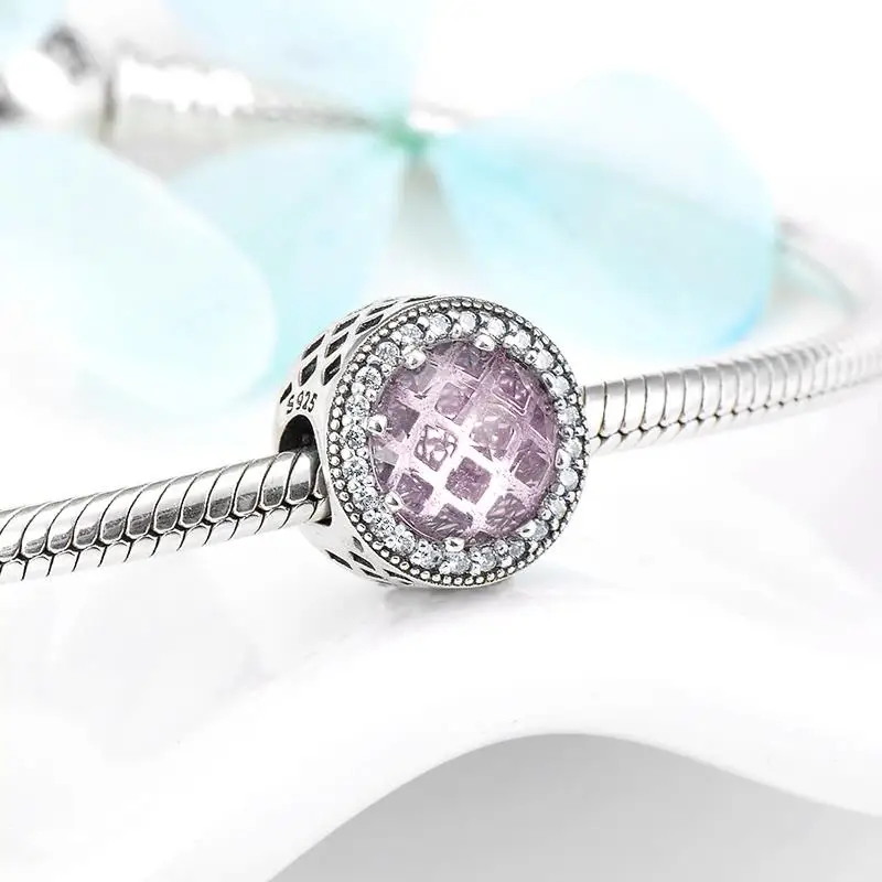 Круглый 925 серебро океан сердца Простой бисерами ювелирное изделие DIY ювелирных