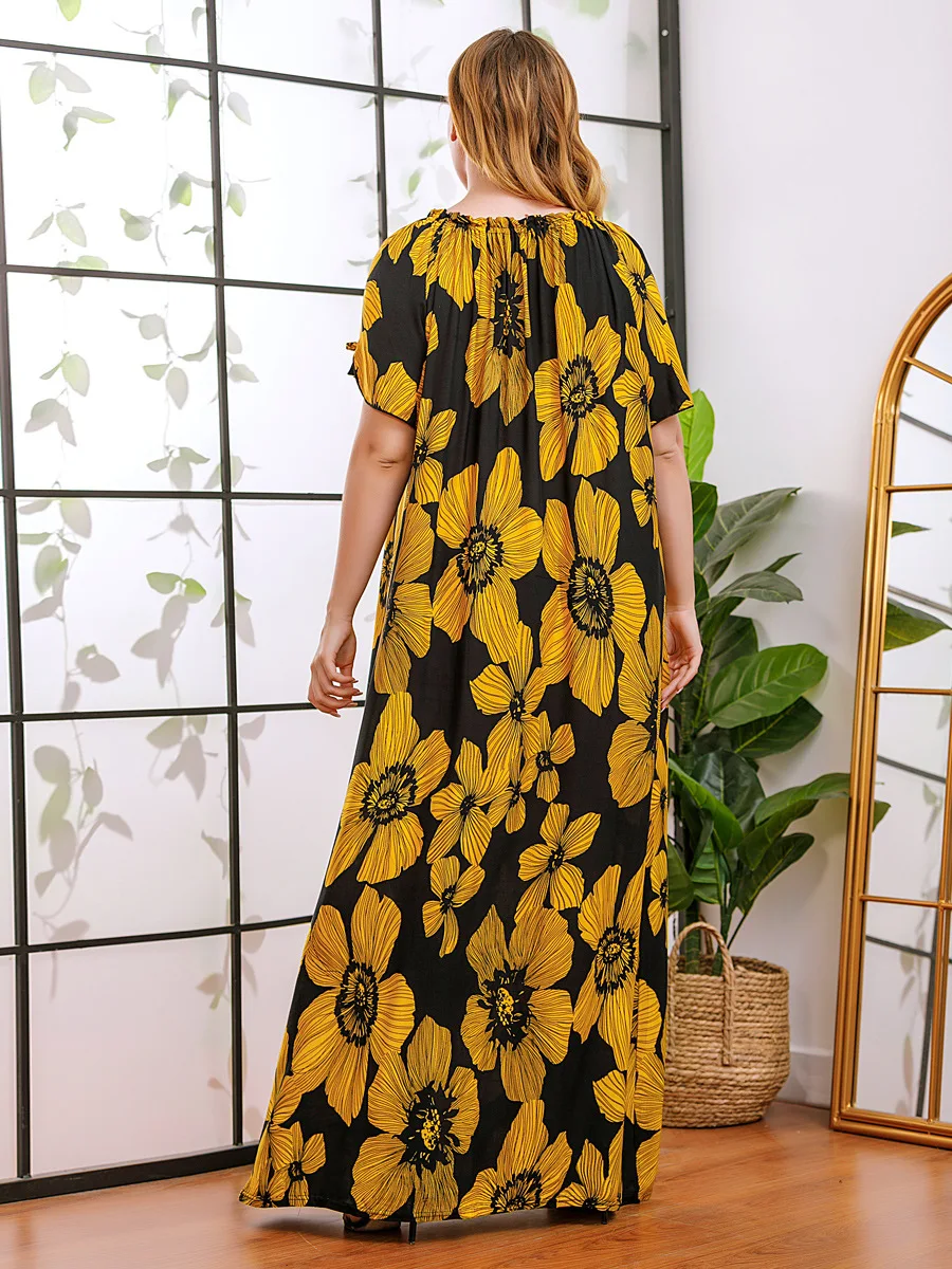 

Eid Muslim Abaya Dress Women elegant Moroccan Kaftan Djellaba Hijab Vestidos Islamic Clothing ramadan Ropa Summer boho abayas