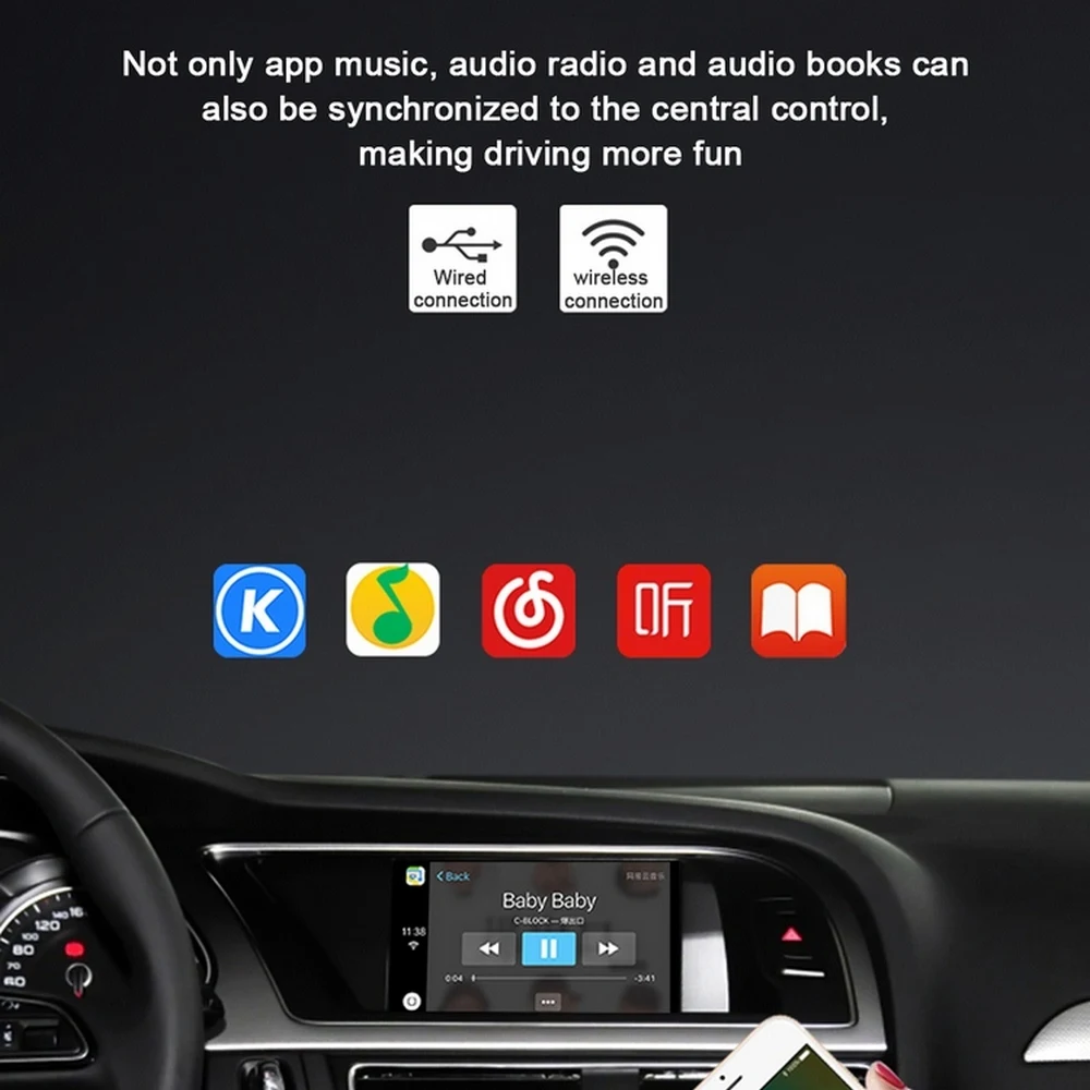 Carlinkit мультимедийный беспроводной Apple CarPlay и Android комплект для модернизации