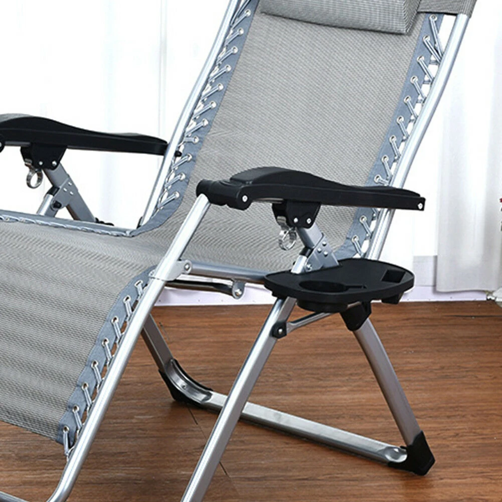 

Foldable Lounge Chair Beverage Tray Reclining Chair Clip On Side Table Cup Drink Organizer Holder Lunch Break Chair Accessories