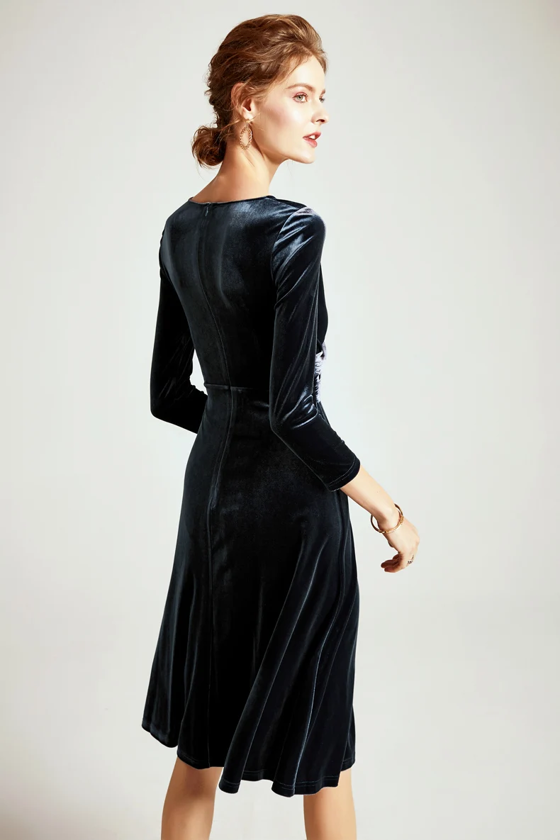 Дамское миланское женское платье для подиума с круглым вырезом 3/4 рукавами