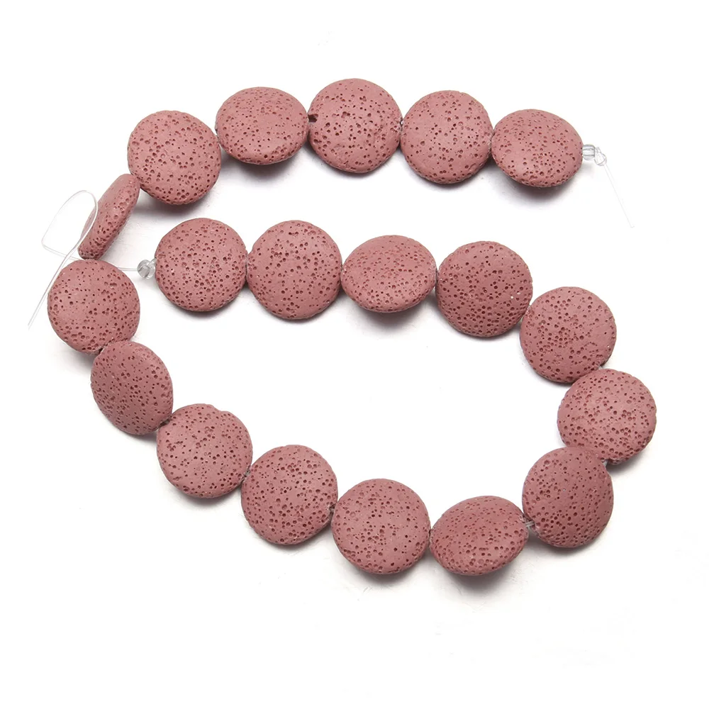 

19Pcs Natural Stone Beads Circular Volcanic Loose Beads For Jewelry Making DIY Necklace Bracelet Handiwork Craft Accessory