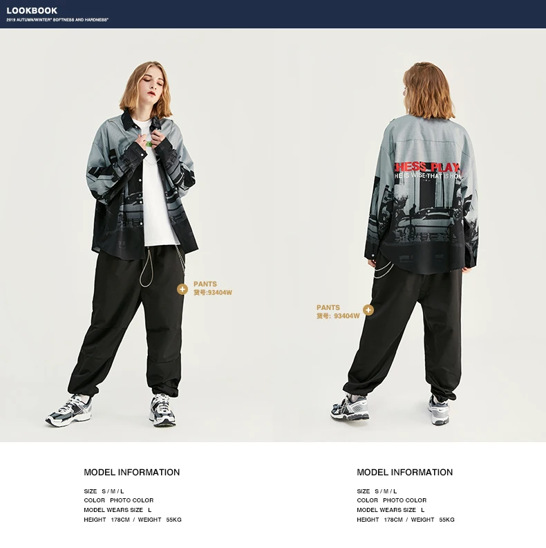 Inchaiton FW Новая мужская рубашка Harajuku Хип Хоп с длинным рукавом мужские рубашки с цифровой печатью свободная Мужская Повседневная рубашка бренд 92139W
