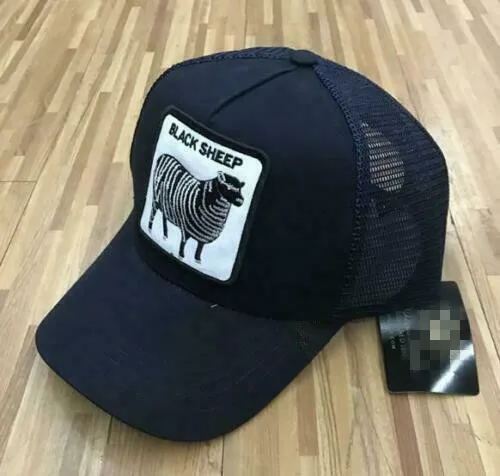 С биркой broidery черный Овцы-синий Snapback бейсболка для дальнобойщика козырек животных фермы