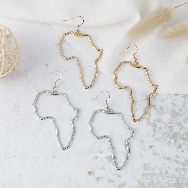 

Cute Alloy Africa Map Ethnic Afrocentric Tribal Hook Drop Earrings Gifts Fashion Africa Map Earrings Decoration