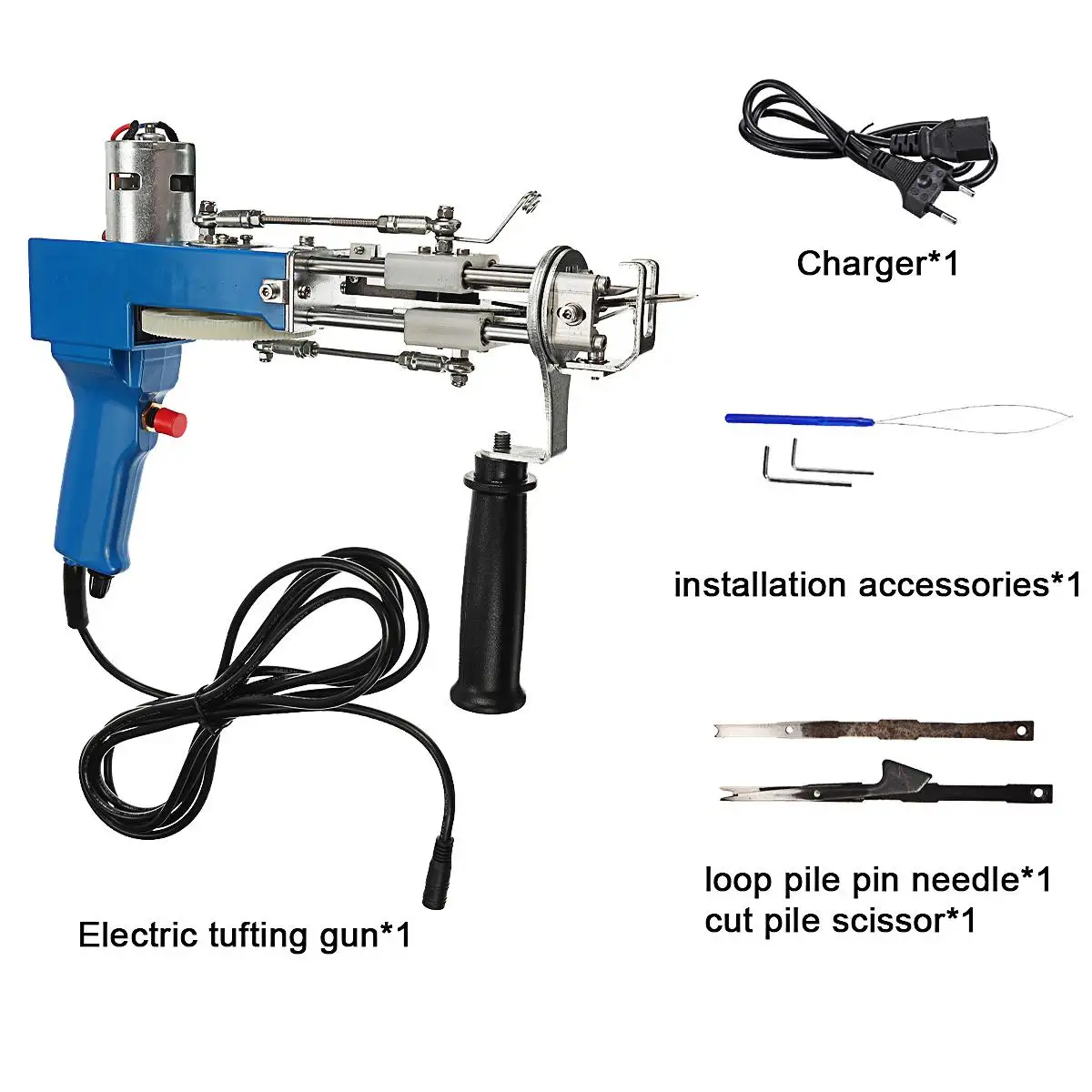 Pistola el&eacute;ctrica para alfombras, 2 en 1, 100W, para montar alfombras, flocado, ajustable, actualizaci&oacute;n-5