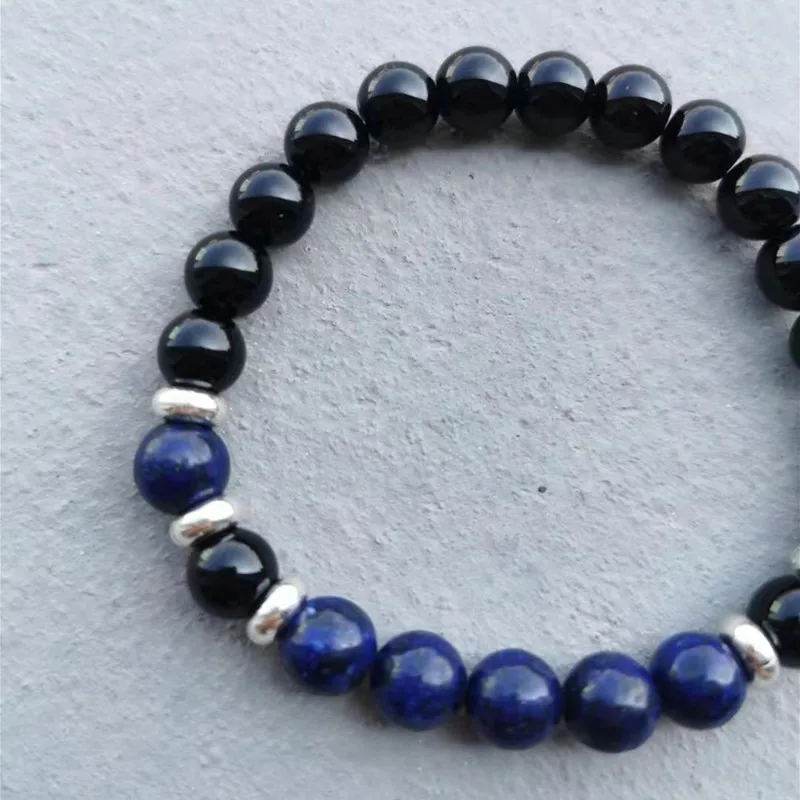 SR мощный мужской браслет Высокое качество 8 мм Энергетический Браслет из черного