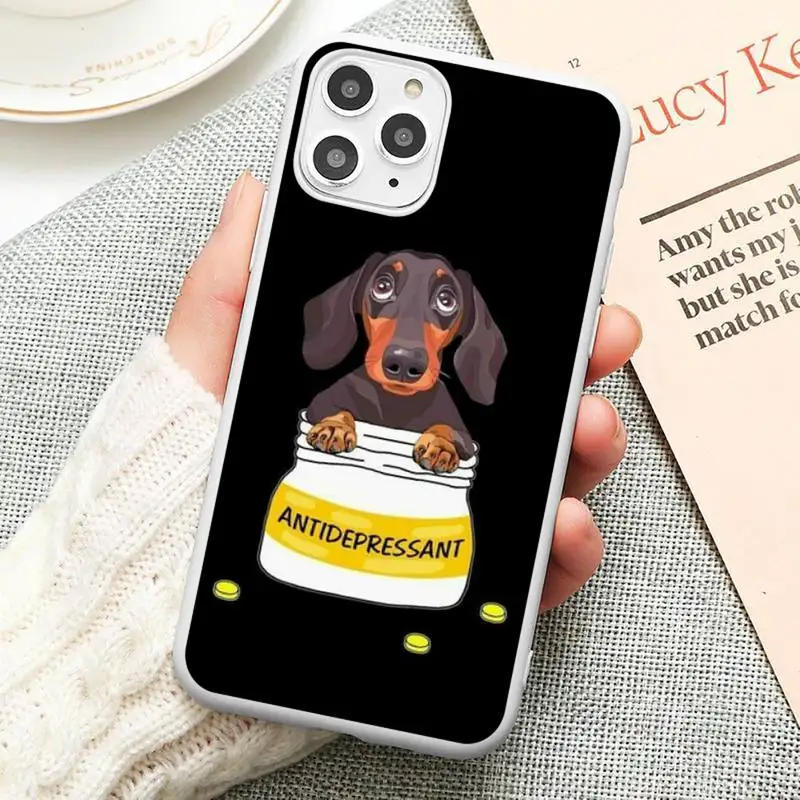 

Dachshund dog animal cute Phone Case Candy Color for iPhone 6 6S 7 8 11 12 XS X SE 2020 XR mini pro Plus MAX funda