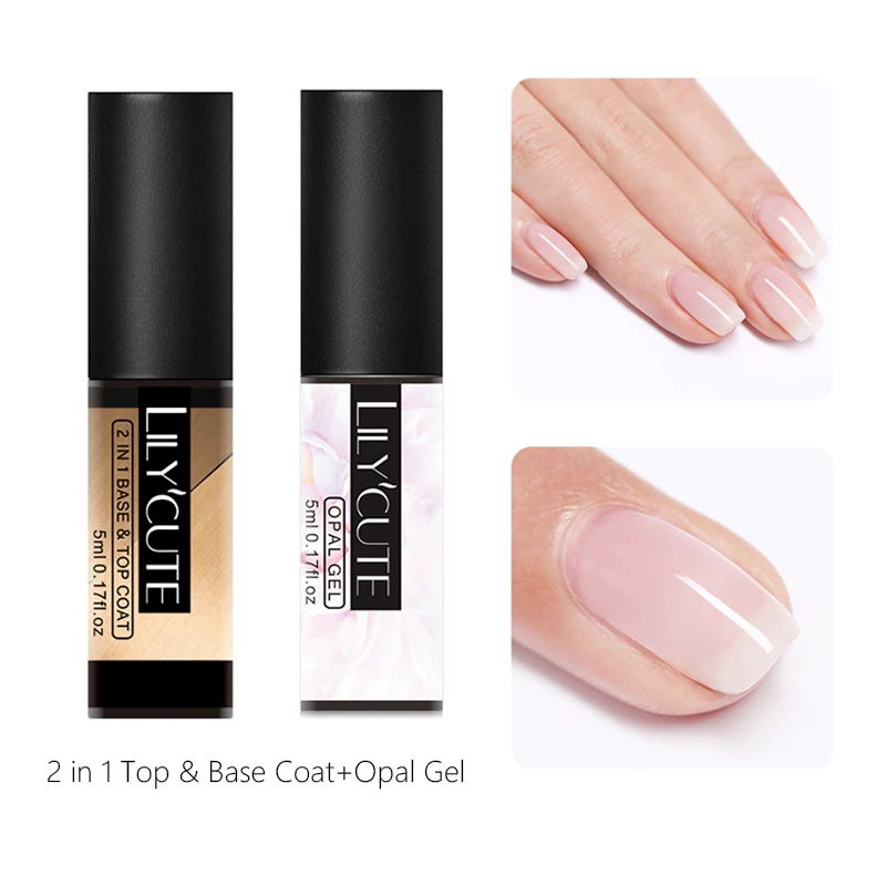 5ml Set 3 LILYCUTE верхнее базовое пальто набор замочить УФ-гель для ногтей 5 мл 7 мл без вытирания растрескивание удаление основы верхнее покрытие лак прозрачный гель - Цвет: 5ml Set 3