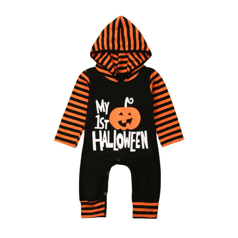 

Autumn Toddler Baby Boy Girl Halloween Hooded Romper Bodysuit Jumpsuit Clothes