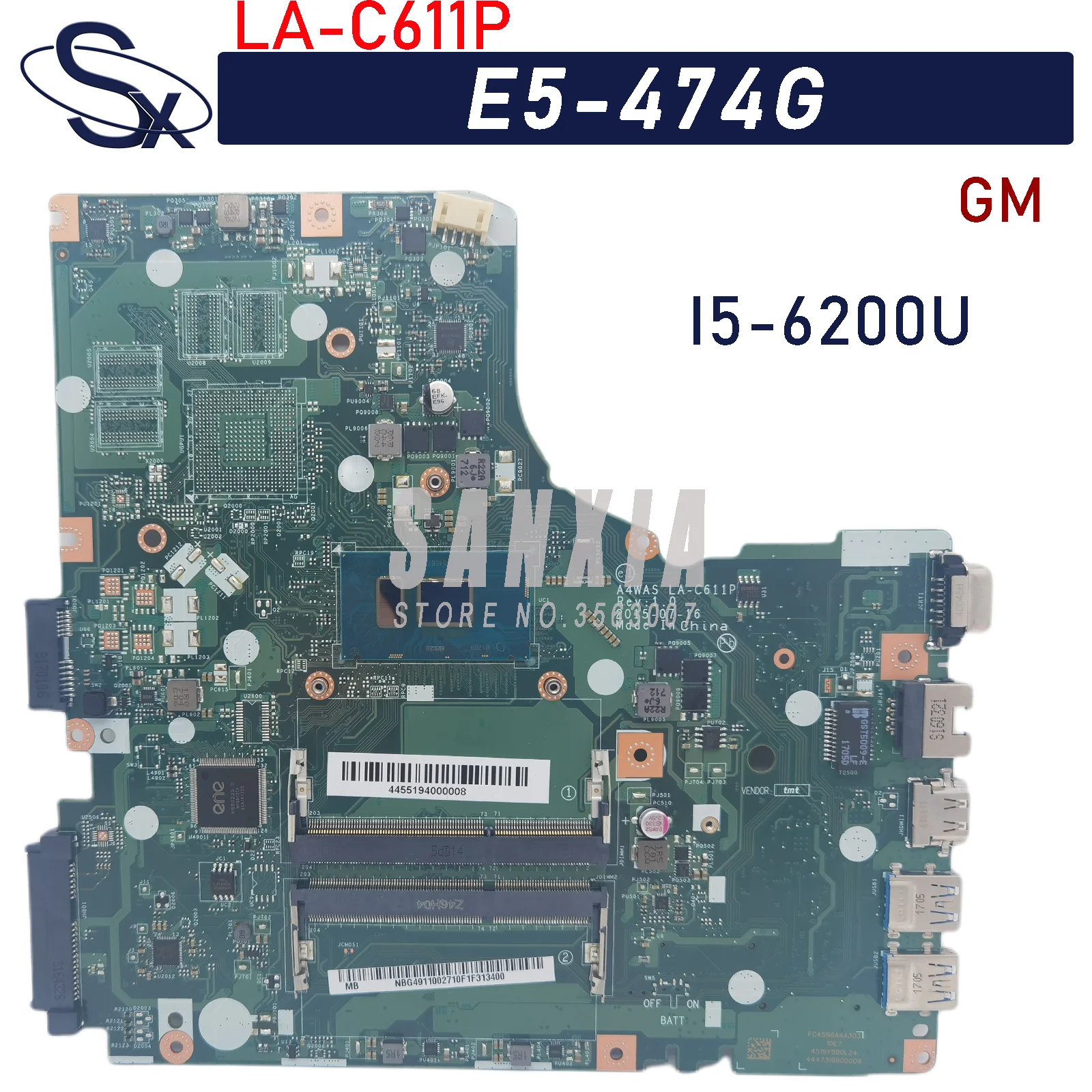 

Материнская плата KEFU A4WAS для ноутбука Acer Aspire LA-C611P, оригинальная материнская плата E5-474G UMA